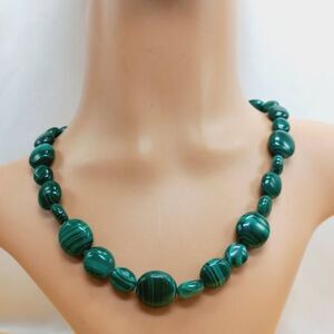Carolyn Pollack RELIOS Sterling Chunky Green Malachite Toggle Necklace